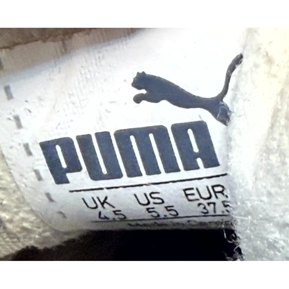 Puma Spirit FG Kids 5.5‎ Boots White Core Black Lace Up Round Toe Football Boots
